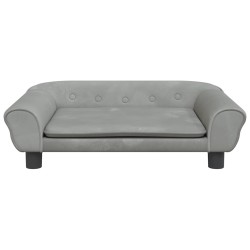 Lit pour chien gris clair 70x48x22 cm velours 