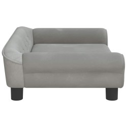 Lit pour chien gris clair 70x48x22 cm velours 