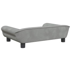 Lit pour chien gris clair 70x48x22 cm velours 