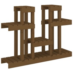 Support à plantes Marron miel 104,5x25x77,5 cm Bois massif pin 