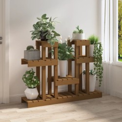 Support à plantes Marron miel 104,5x25x77,5 cm Bois massif pin 