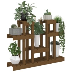 Support à plantes Marron miel 104,5x25x77,5 cm Bois massif pin 