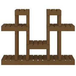 Support à plantes Marron miel 104,5x25x77,5 cm Bois massif pin 