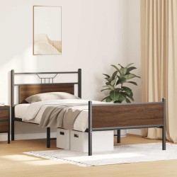 Cadre de lit sans matelas chêne marron 100x190 cm 