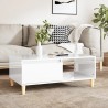 Table basse Blanc brillant 90x50x36,5 cm Bois d'ingénierie 