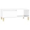 Table basse Blanc brillant 90x50x36,5 cm Bois d'ingénierie 