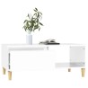 Table basse Blanc brillant 90x50x36,5 cm Bois d'ingénierie 