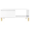 Table basse Blanc brillant 90x50x36,5 cm Bois d'ingénierie 