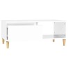Table basse Blanc brillant 90x50x36,5 cm Bois d'ingénierie 