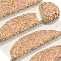 Tapis de marches d'escalier 15 pcs Doré 56x17x3 cm 