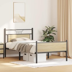 Cadre de lit sans matelas chêne sonoma 100x190 cm 