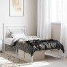 Cadre de lit métal sans matelas et tête de lit blanc 100x190 cm 