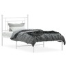 Cadre de lit métal sans matelas et tête de lit blanc 100x190 cm 