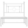 Cadre de lit métal sans matelas et tête de lit blanc 100x190 cm 