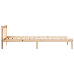 Cadre de lit extra long sans matelas 100x220 cm bois massif pin 