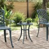 Table de jardin vert Ø48x53 cm aluminium coulé 