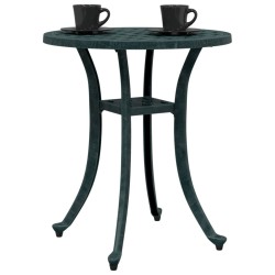 Table de jardin vert Ø48x53 cm aluminium coulé 