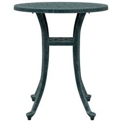 Table de jardin vert Ø48x53 cm aluminium coulé 