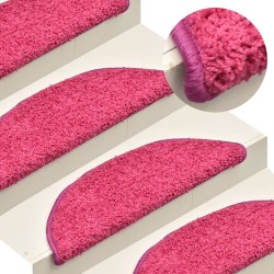 Tapis de marches d'escalier 15 pcs Rose 56x17x3 cm 