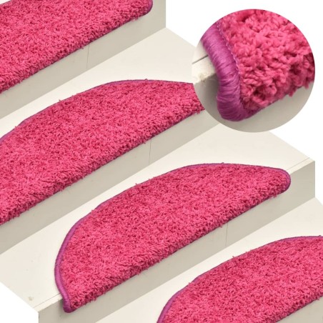Tapis de marches d'escalier 15 pcs Rose 56x17x3 cm 