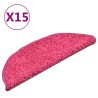 Tapis de marches d'escalier 15 pcs Rose 56x17x3 cm 