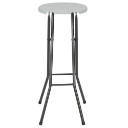 Tabourets de bar pliables lot de 2 PEHD et acier Blanc 