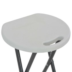 Tabourets de bar pliables lot de 2 PEHD et acier Blanc 