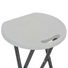Tabourets de bar pliables lot de 2 PEHD et acier Blanc 