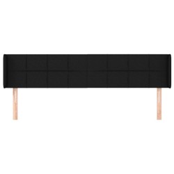 Tête de lit avec oreilles Noir 183x16x78/88 cm Tissu 