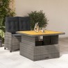 Ensemble à manger de jardin et coussins 2 pcs gris rotin 