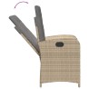 Ensemble à manger de jardin et coussins 3 pcs mélange beige 