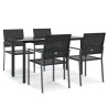 Ensemble à manger de jardin 5 pcs résine tressée acier 