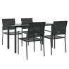 Ensemble à manger de jardin 5 pcs résine tressée acier 
