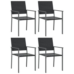 Ensemble à manger de jardin 5 pcs résine tressée acier 