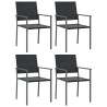Ensemble à manger de jardin 5 pcs résine tressée acier 