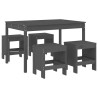 Ensemble à manger de jardin 5pcs gris bois massif de pin 