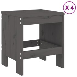 Ensemble à manger de jardin 5pcs gris bois massif de pin 