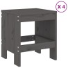 Ensemble à manger de jardin 5pcs gris bois massif de pin 