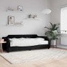 Lit de jour avec matelas noir 80x200 cm tissu 