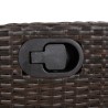 Ensemble à manger de jardin 3 pcs et coussins marron poly rotin 