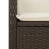 Ensemble à manger de jardin 3 pcs et coussins marron poly rotin 
