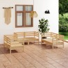 Salon de jardin 6 pcs Bois de pin massif 
