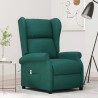 Fauteuil inclinable électrique à oreilles vert foncé tissu 