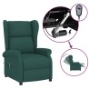 Fauteuil inclinable électrique à oreilles vert foncé tissu 