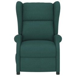 Fauteuil inclinable électrique à oreilles vert foncé tissu 