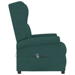 Fauteuil inclinable électrique à oreilles vert foncé tissu 