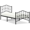 Cadre de lit métal sans matelas avec pied de lit noir 90x190 cm 