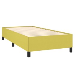Cadre de lit sans matelas vert 100x200 cm tissu 