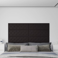 Panneaux muraux 12 pcs Noir 90x30 cm Similicuir 3,24 m² 