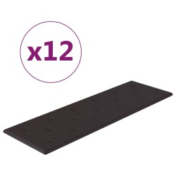 Panneaux muraux 12 pcs Noir 90x30 cm Similicuir 3,24 m² 